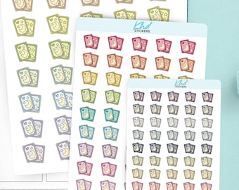 Tarot Card Icons Planner Stickers, 3 Sizes with Tiny, Small, and Large, Removable