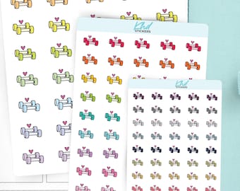 Gym Icons, Weights icon Stickers, Planner Stickers, Removable