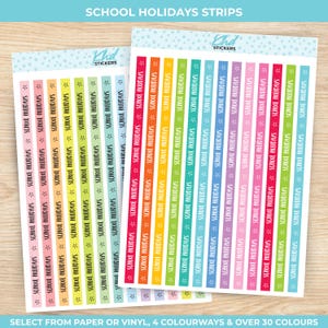 Schulferien Washi Strips, Planer Sticker, wieder ablösbar.