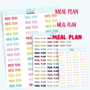 Meal Plan Planner Stickers: Removable Matte Vinyl