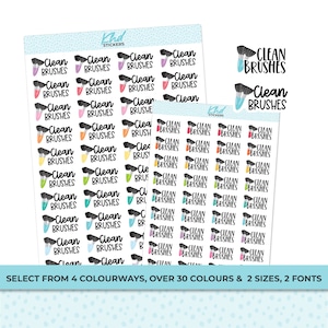 Clean Brushes Stickers, Planner Stickers, Removable
