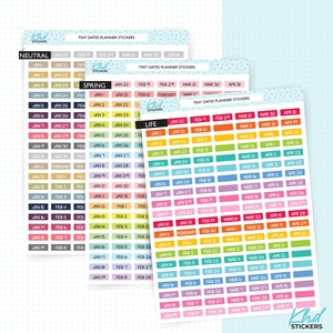 Petits autocollants individuels date en-tête, autocollants pour agenda, amovibles