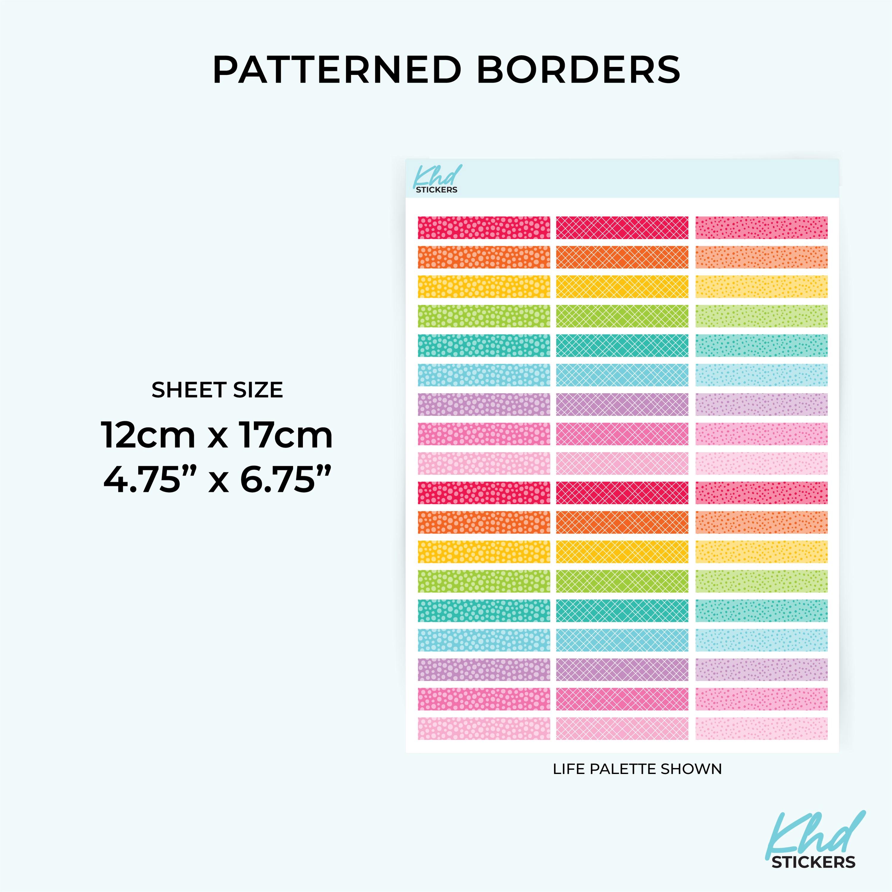 Sticker Beam Divider Divider Stickers - Fun Patterns Borders and Dividers for 1.5