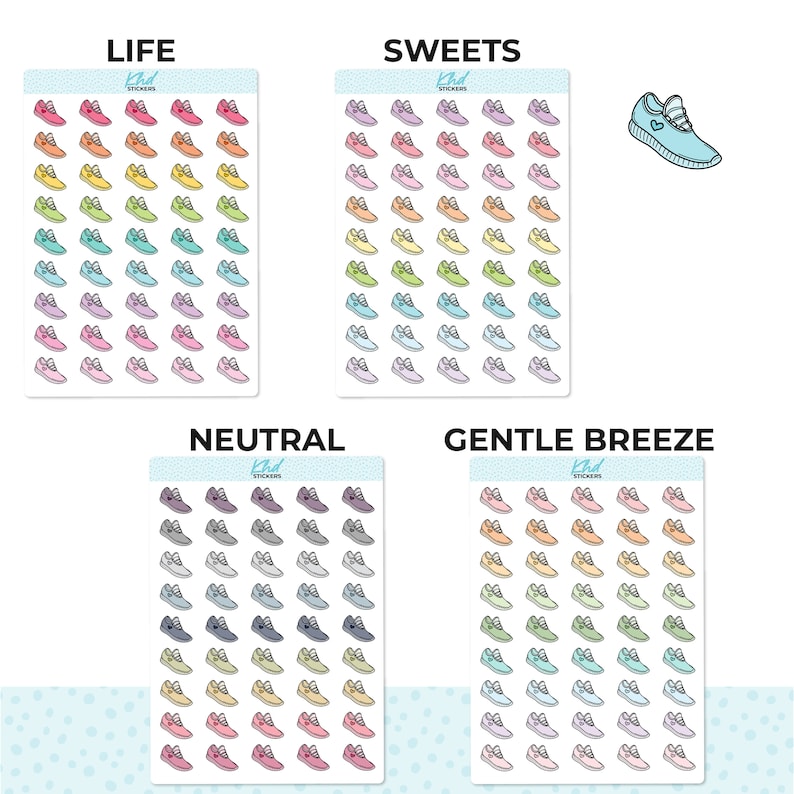 Sneakers Running Shoes Icon Stickers, Planner Stickers, Removable image 5