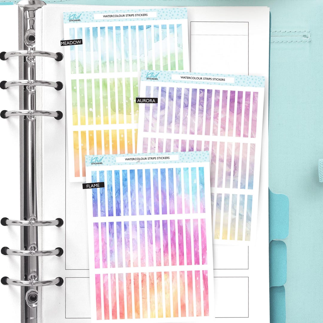 Small Header Box Watercolour Small Header Strips / Boxes Planner Stickers , Planner ...