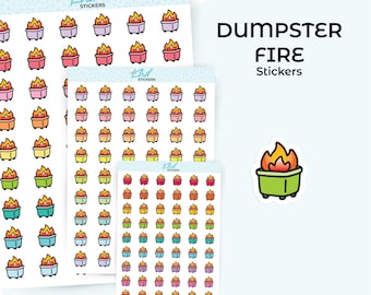 Dumpster Fire Planner Stickers: Funny Stickers for Bad Days