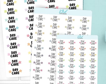 Day Care Planner Stickers, 3 Sizes with Tiny, Small, and Large, Removable