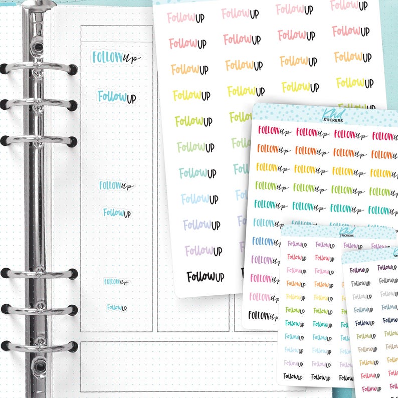 Followed Sticker Follow up Planner Stickers, Three Sizes Including Tiny, Removable ...