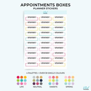 Pegatinas para cajas de citas, pegatinas para planificador, extraíbles