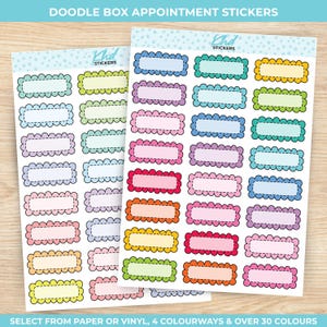 Doodle Box Termin Aufkleber, Planer Aufkleber, wieder ablösbares Vinyl