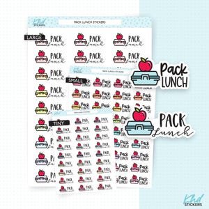 Pack d'autocollants pour l'agenda du déjeuner, trois tailles, y compris le petit format, amovibles