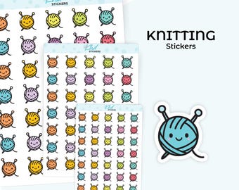Cute Knitting Planner Stickers Planner Stickers, Premium Removable Stickers