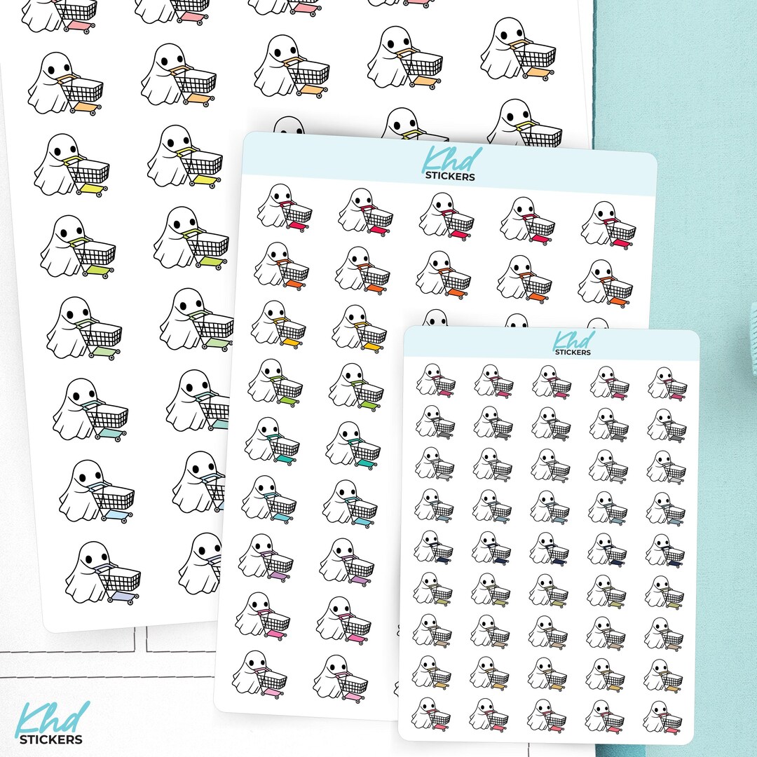 Ghost - Shopping Planner Stickers, 3 Sizes With Tiny, Small, and Large ...