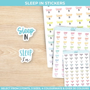Schlafen in Planner Stickers, drei Größen, einschließlich winziger, abnehmbarer