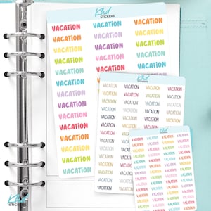 Stickers vakantieplanner, keuze uit 3 lettertypen en 3 maten, stickers scriptplanner, verwijderbaar