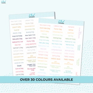 Australian Events and Public Holiday Stickers, Planner Stickers, Removable