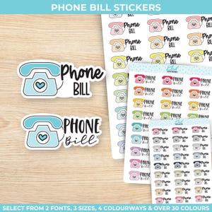 Phone Bill Planner Stickers, drei Größen, einschließlich winziger, abnehmbarer
