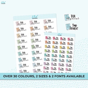 Tax Payment Stickers, Planner Stickers, Removable