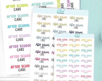 After School Care Planner Stickers, 3 Sizes with Tiny, Small, and Large, Removable