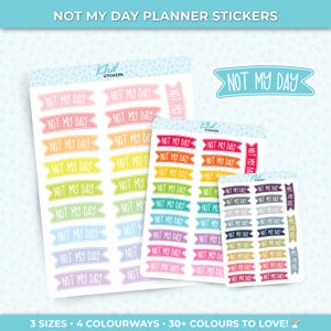 Not My Day Planner Stickers, drei Größen, einschließlich winziger, abnehmbarer