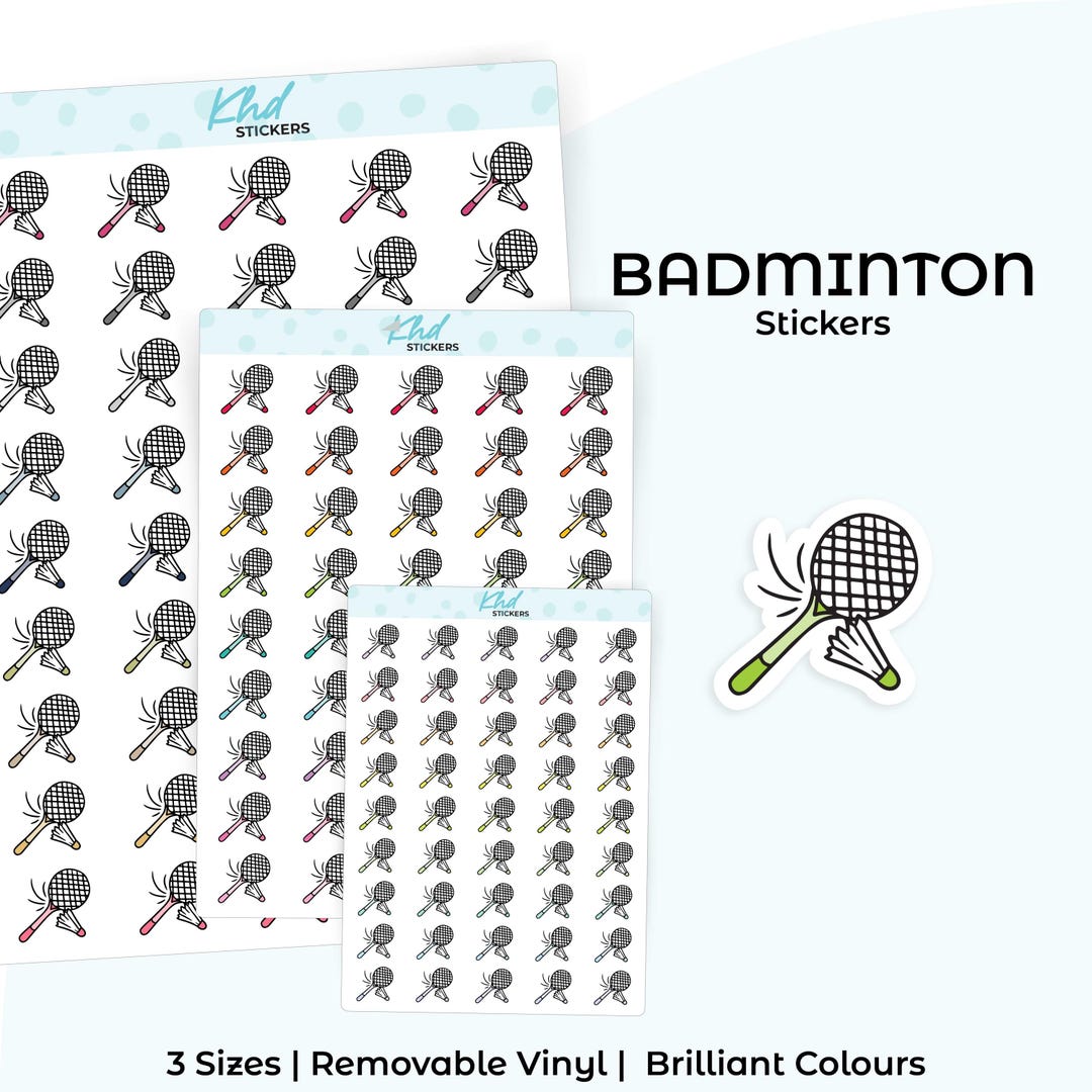 Badminton Planner Stickers, 3 Sizes, Removable - Etsy