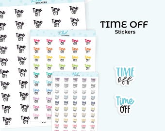Time Off Planner Stickers, 3 Sizes, Removable