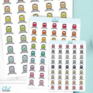 Train Icons Planner Stickers, 3 Sizes with Tiny, Small, and Large, Removable