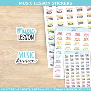 Musikstunde Sticker, drei Größen, einschließlich winziger, abnehmbarer