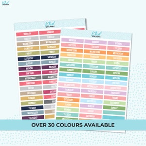 Days of the Week Stickers, Header Planner Stickers, Removable