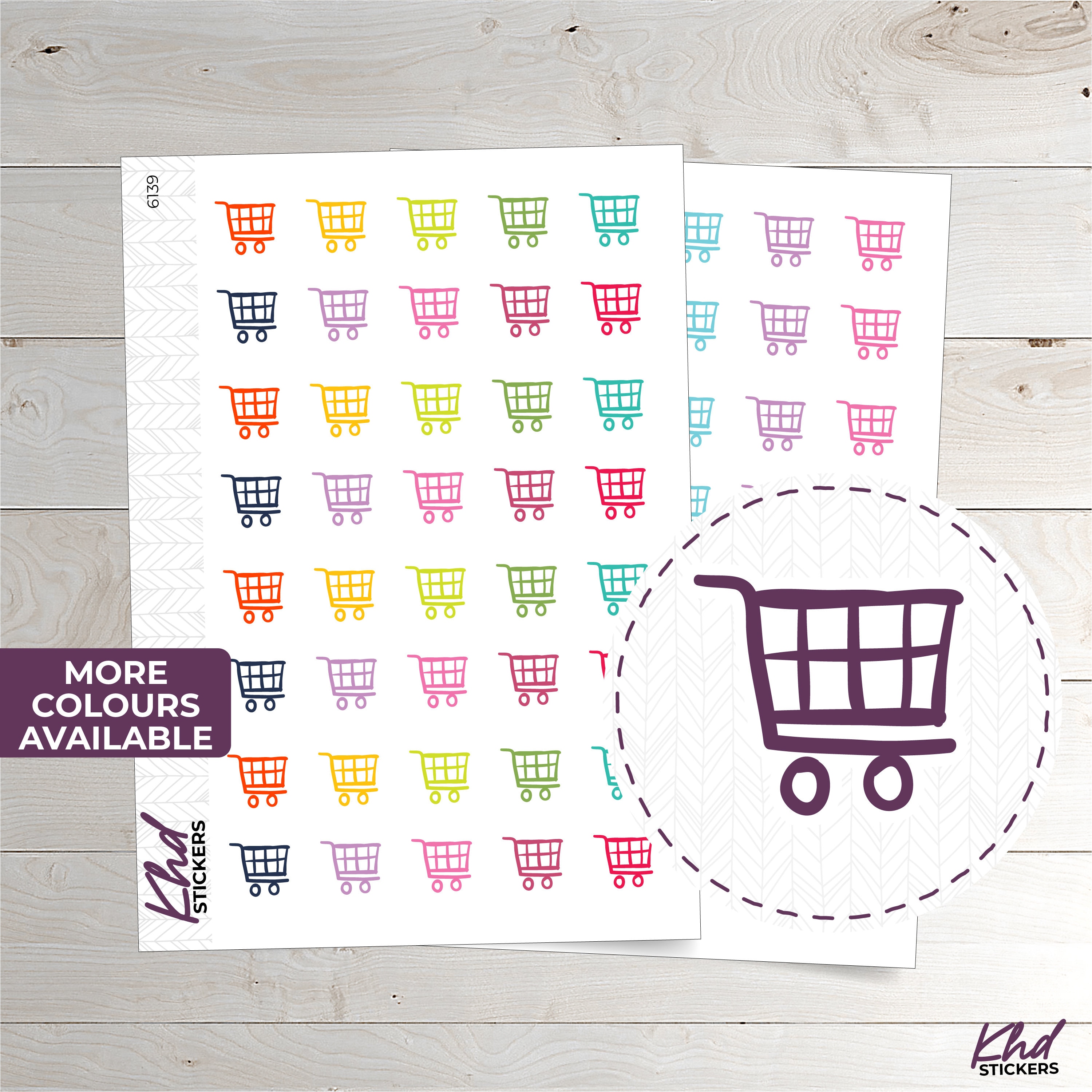 Shopping Trolley Stickers Planner Stickers Removable Etsy
