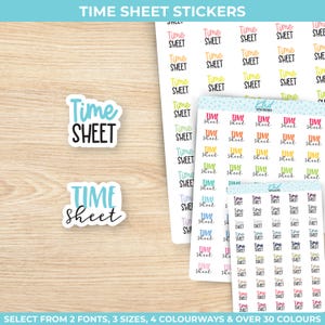 Agenda autocollants pour feuilles de temps, trois tailles, y compris une petite taille, amovibles