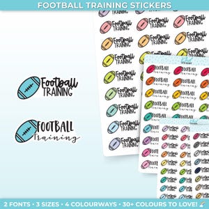 Fußballtraining Sticker, drei Größen, einschließlich winzig, wieder ablösbar