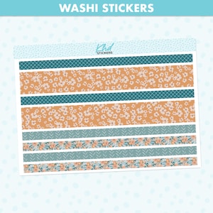 Dekorative Washi-Streifenaufkleber für die meisten Planer, Dot-Journals und Notizbücher.  Set 47014