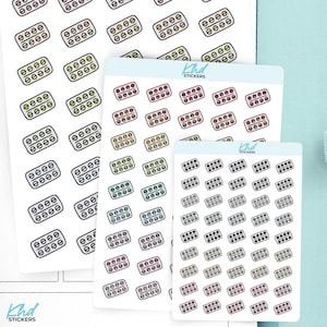 Tablet Planner Stickers: Wellness Icons, Medication Tracker