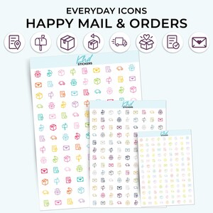 Everyday Icons - Happy Mail & Orders, Planner Stickers, Removable