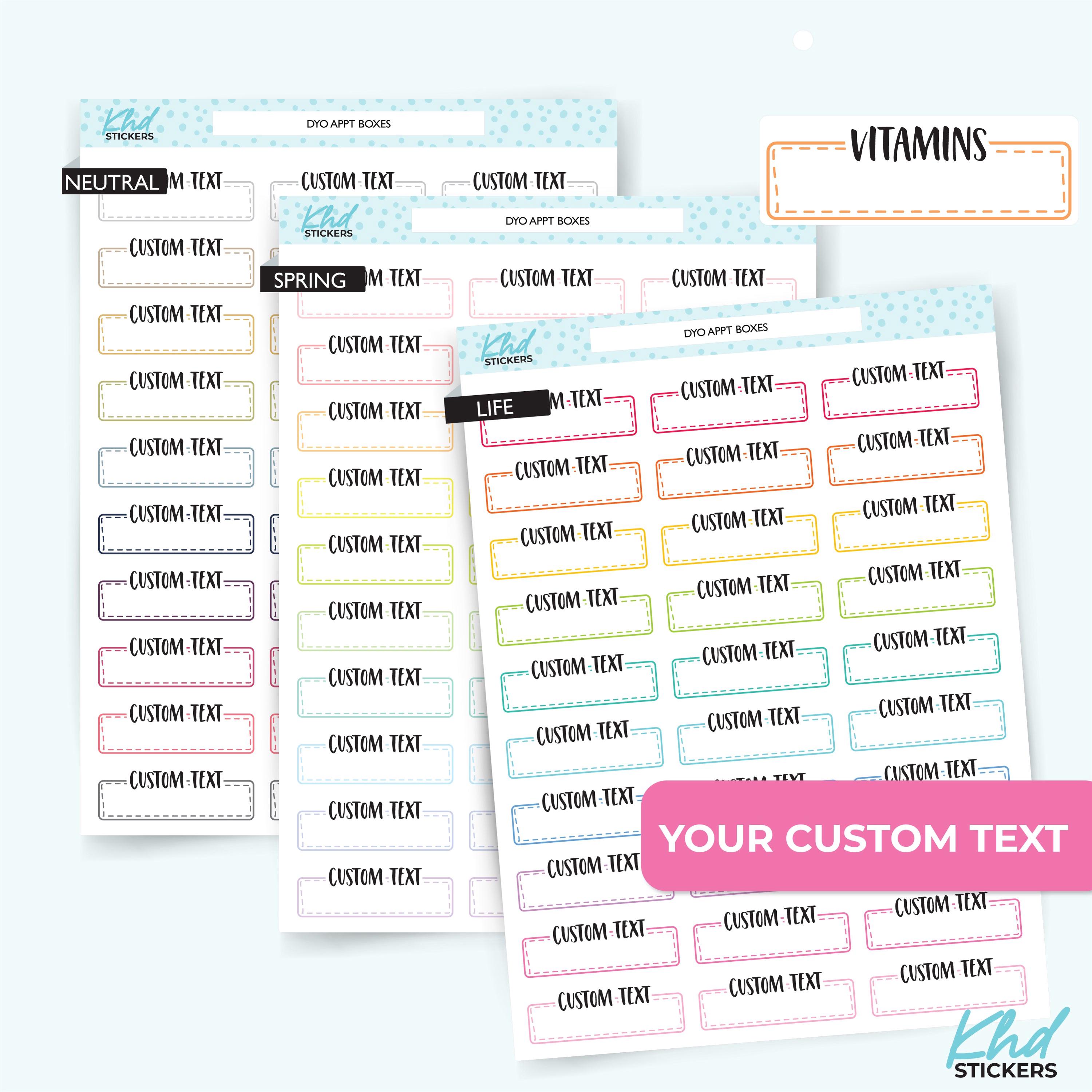Design Your Own Custom Text Boxes, Customised & Personalised Planner ...