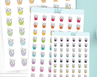 Cleaning Supplies Planner Stickers, 3 Sizes with Tiny, Small, and Large, Removable