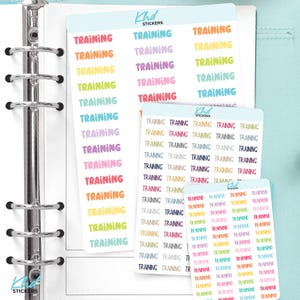 Stickers trainingsplanner, keuze uit 3 lettertypen en 3 maten, stickers voor scriptplanner, verwijderbaar