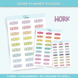 Work Planner Aufkleber, Blockschrift, drei Größen, einschließlich winziger, abnehmbar