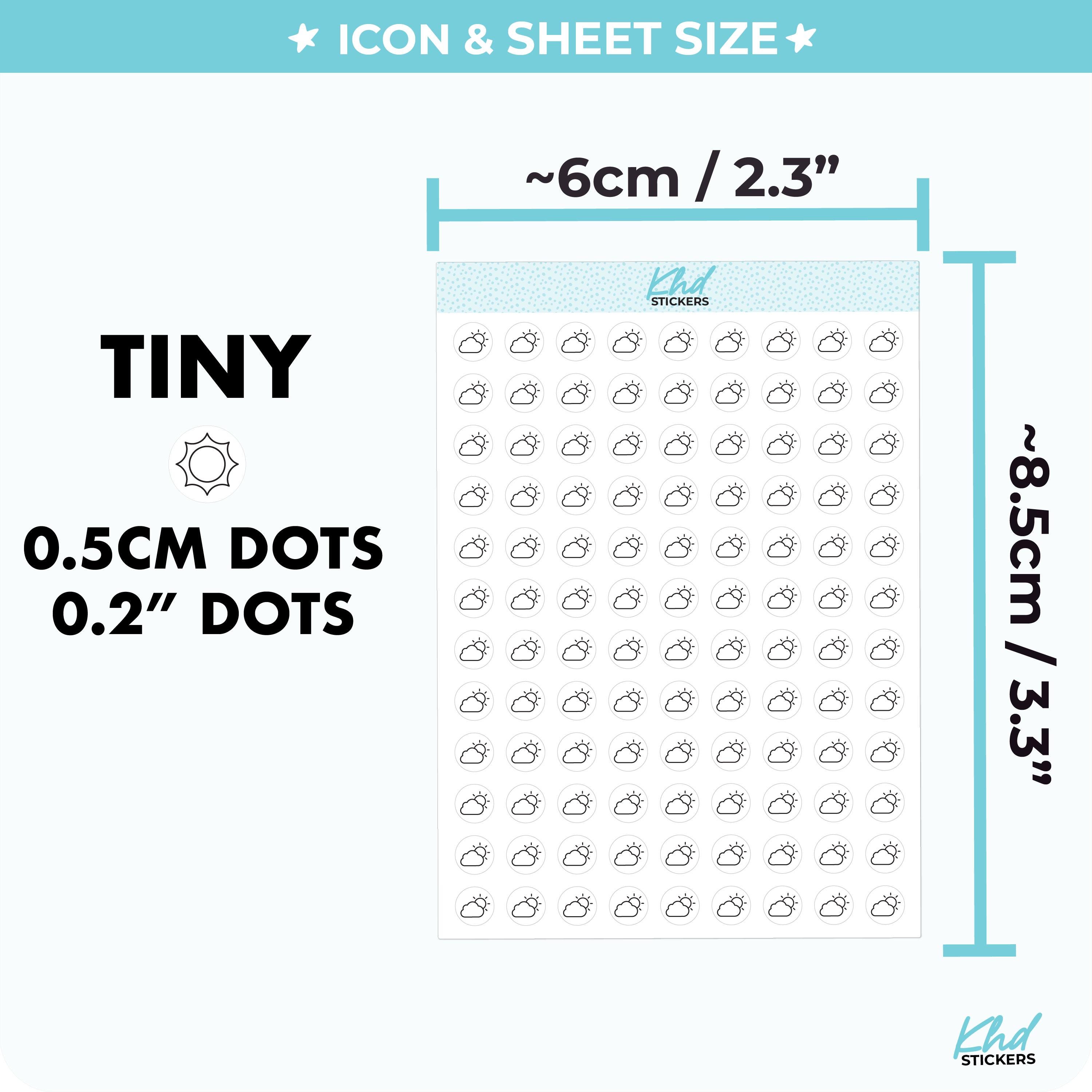 Tiny Weather Icons Planner Stickers: Transparent Removable Vinyl