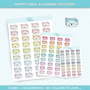 Happy Mail Planner Stickers, drei Größen, einschließlich winziger, abnehmbarer