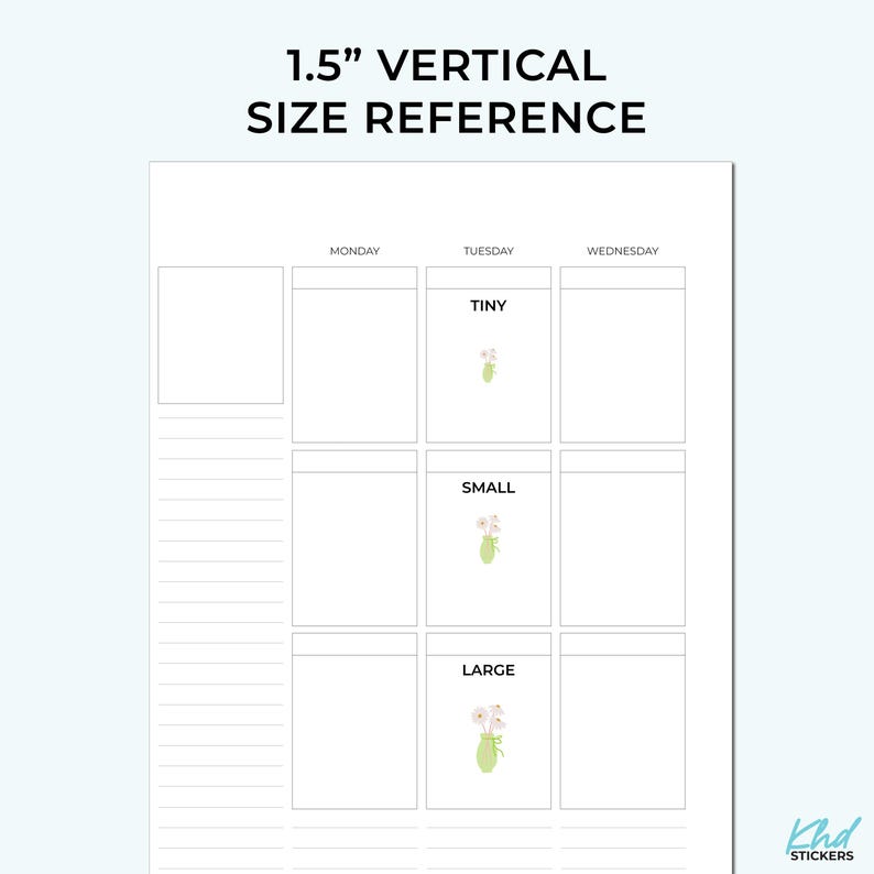 Decorative Flower Vase Planner Stickers, 3 Sizes, Removable-KHDStickers-