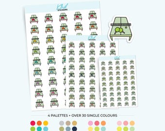 Plannerstickers tafeltennis, 3 maten: klein, klein en groot, verwijderbaar