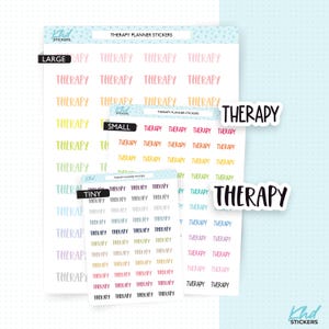Therapie Sticker, Auswahl aus 2 Schriften & 3 Größen, Bullet Journal Sticker, wieder ablösbar