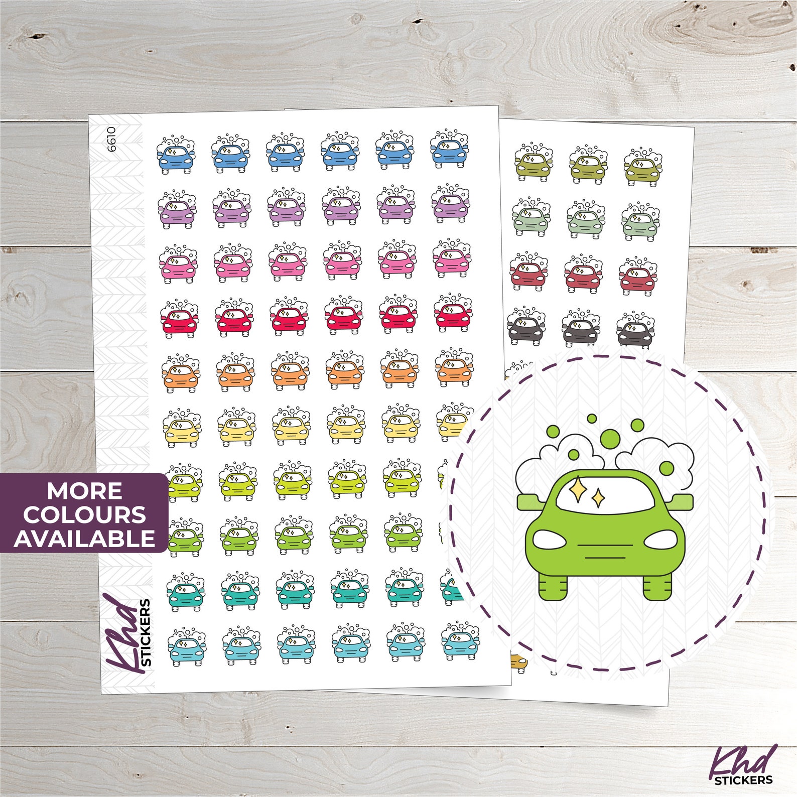 Car Wash Icons Stickers Planner Stickers Removable Etsy