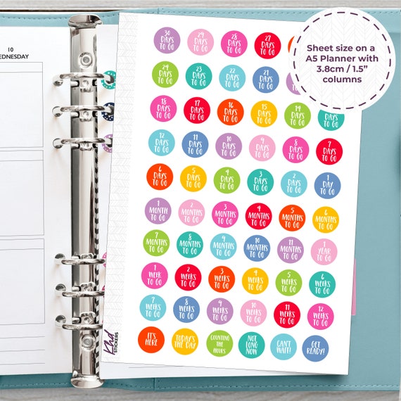 Sticker Sprout Countdown Scrapbooking Countdown stickers Planner Stickers JOP546 Stickers Paper ...