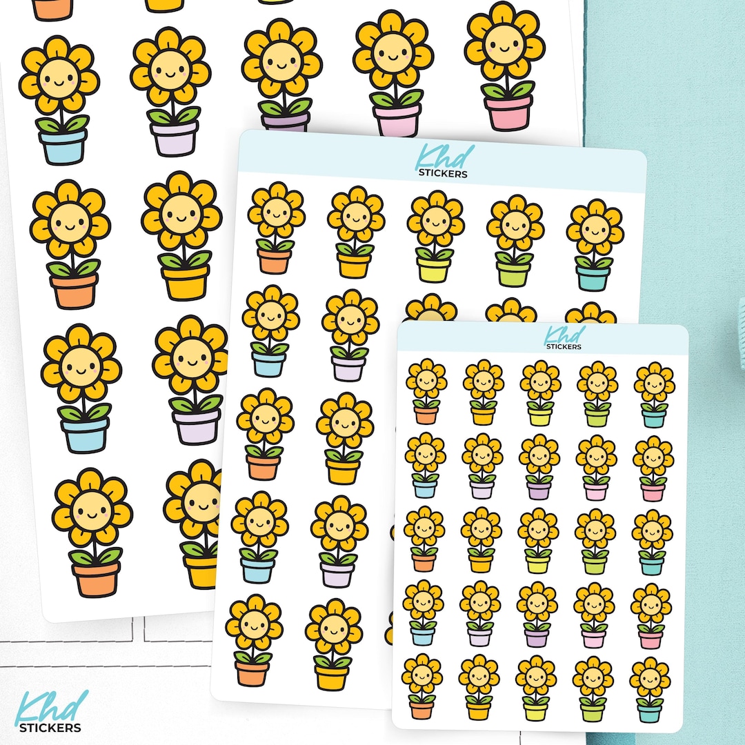 Smiling Pot Plants Planner Stickers Planner Stickers, Premium Removable ...