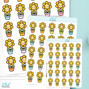 Smiling Pot Plants Planner Stickers Planner Stickers, Premium Removable Stickers