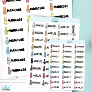 Manicure Planner Stickers, 3 Sizes with Tiny, Small, and Large, Removable
