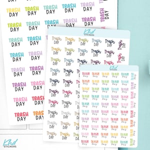 Trash Day Script Planner Stickers